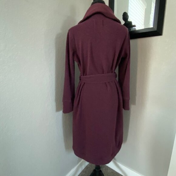 UGG Duffield Fleece Belted Robe Burgundy Wine XS - Picture 4 of 13
